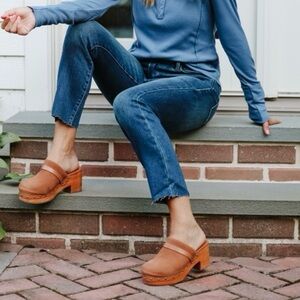 Free People Calabasas Clogs Cognac Suede Size: 39